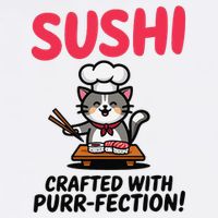 Sushi Cat  Sushi Roll Japanese Food Preppy Cat Garment-Dyed Sweatshirt