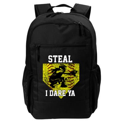 Softball Catcher Steal I Dare Ya Funny Player Gift Backpack