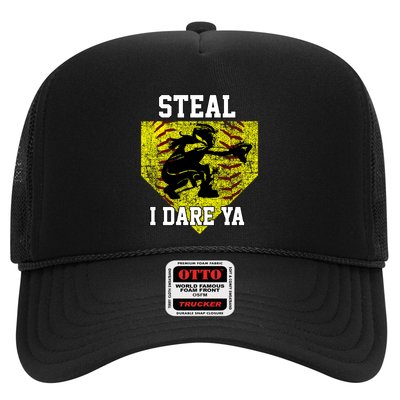 Softball Catcher Steal I Dare Ya Funny Player Gift Trucker Hat