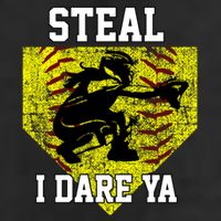 Softball Catcher Steal I Dare Ya Funny Player Gift Golf Towel