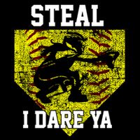 Softball Catcher Steal I Dare Ya Funny Player Gift Women's Crop Top Tee