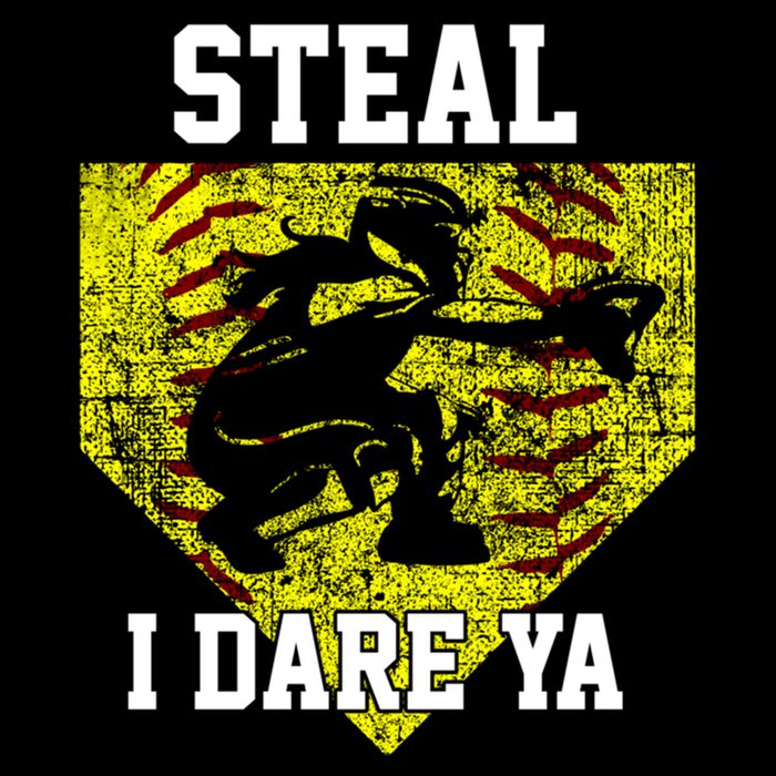 Softball Catcher Steal I Dare Ya Funny Player Gift Wool Snapback Cap