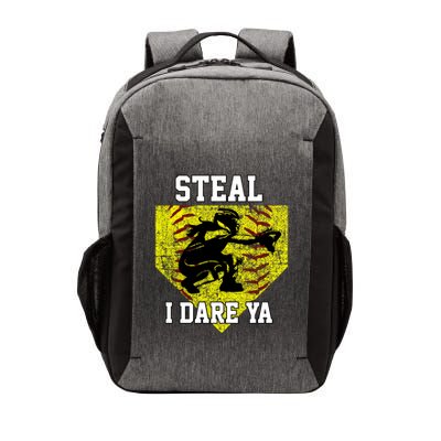 Softball Catcher Steal I Dare Ya Funny Player Gift Vector Backpack