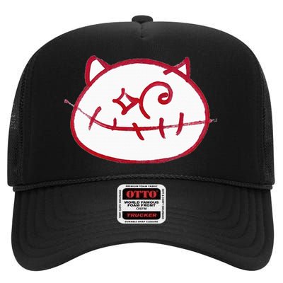 Smiling Cat High Crown Mesh Back Trucker Hat