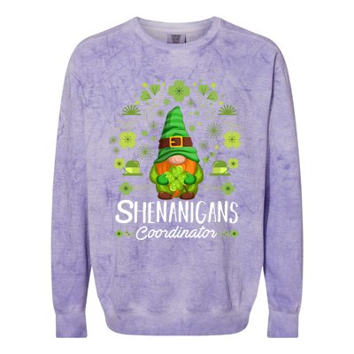 Shenanigans Coordinator, St Patricks Day Shirt Sweatshirt Colorblast Crewneck Sweatshirt