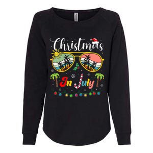 Santa Claus Sunglasses Beach Christmas In July Womens California Wash Sweatshirt