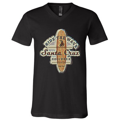 Santa Cruz Surfer Surfboard Vintage V-Neck T-Shirt