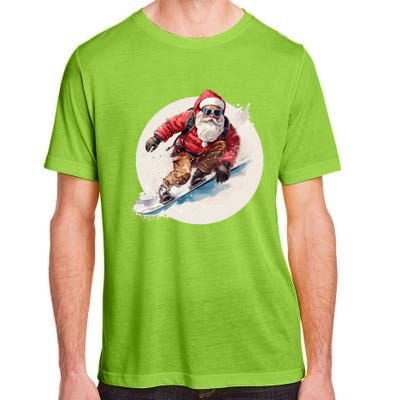 Snowboarding Christmas Santa Claus Snowboarder Winter Sport Gift Adult ChromaSoft Performance T-Shirt