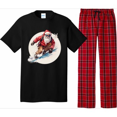 Snowboarding Christmas Santa Claus Snowboarder Winter Sport Gift Pajama Set