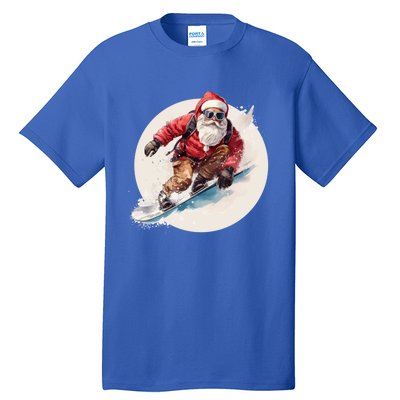 Snowboarding Christmas Santa Claus Snowboarder Winter Sport Gift Tall T-Shirt