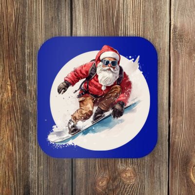 Snowboarding Christmas Santa Claus Snowboarder Winter Sport Gift Coaster