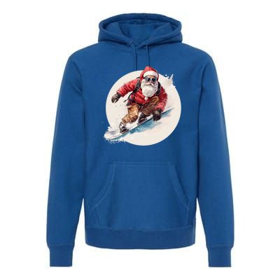 Snowboarding Christmas Santa Claus Snowboarder Winter Sport Gift Premium Hoodie