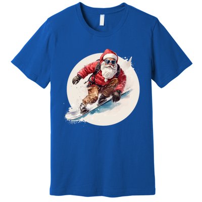 Snowboarding Christmas Santa Claus Snowboarder Winter Sport Gift Premium T-Shirt