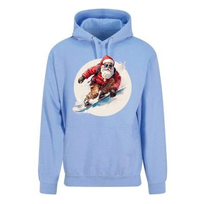 Snowboarding Christmas Santa Claus Snowboarder Winter Sport Gift Unisex Surf Hoodie