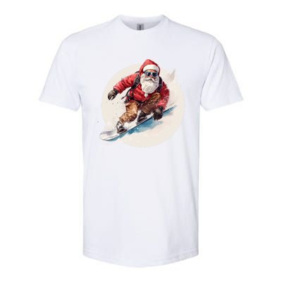 Snowboarding Christmas Santa Claus Snowboarder Winter Sport Gift Softstyle CVC T-Shirt