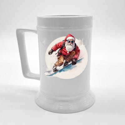 Snowboarding Christmas Santa Claus Snowboarder Winter Sport Gift Beer Stein