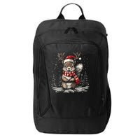 Squirrel Christmas Santa Hat Pajama Funny Squirrel Xmas Gift City Backpack