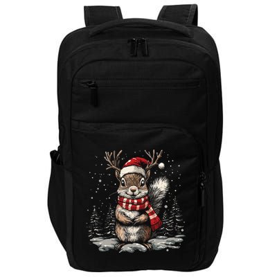 Squirrel Christmas Santa Hat Pajama Funny Squirrel Xmas Gift Impact Tech Backpack