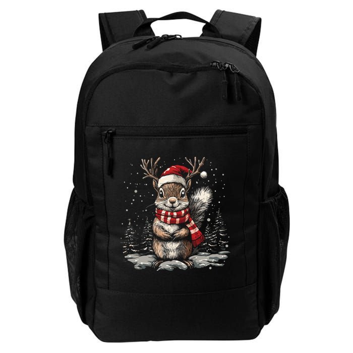 Squirrel Christmas Santa Hat Pajama Funny Squirrel Xmas Gift Backpack