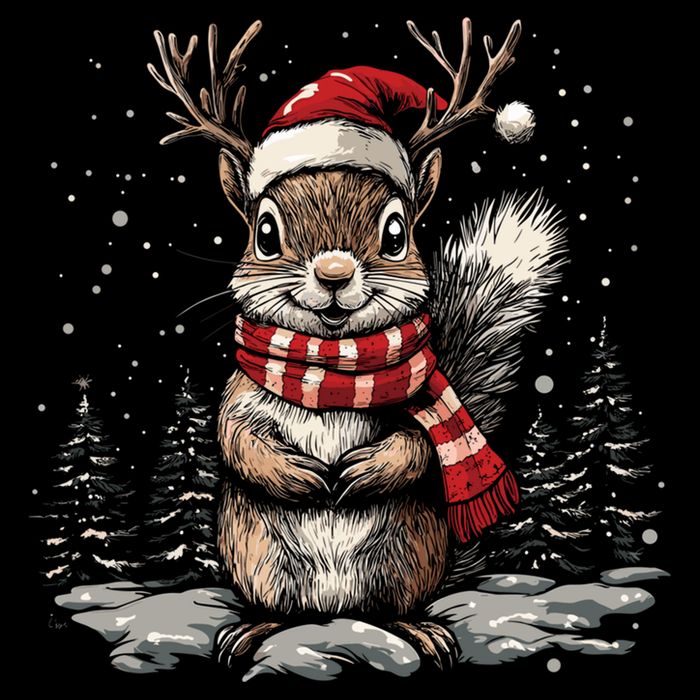 Squirrel Christmas Santa Hat Pajama Funny Squirrel Xmas Gift Bucket Hat