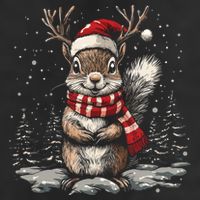 Squirrel Christmas Santa Hat Pajama Funny Squirrel Xmas Gift Beanie