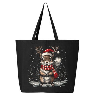 Squirrel Christmas Santa Hat Pajama Funny Squirrel Xmas Gift 25L Jumbo Tote