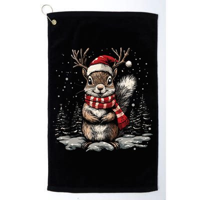 Squirrel Christmas Santa Hat Pajama Funny Squirrel Xmas Gift Golf Towel