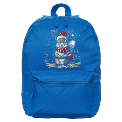 Squirrel Christmas Santa Hat Pajama Funny Squirrel Xmas Gift 16 in Basic Backpack