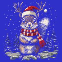 Squirrel Christmas Santa Hat Pajama Funny Squirrel Xmas Gift 16 in Basic Backpack