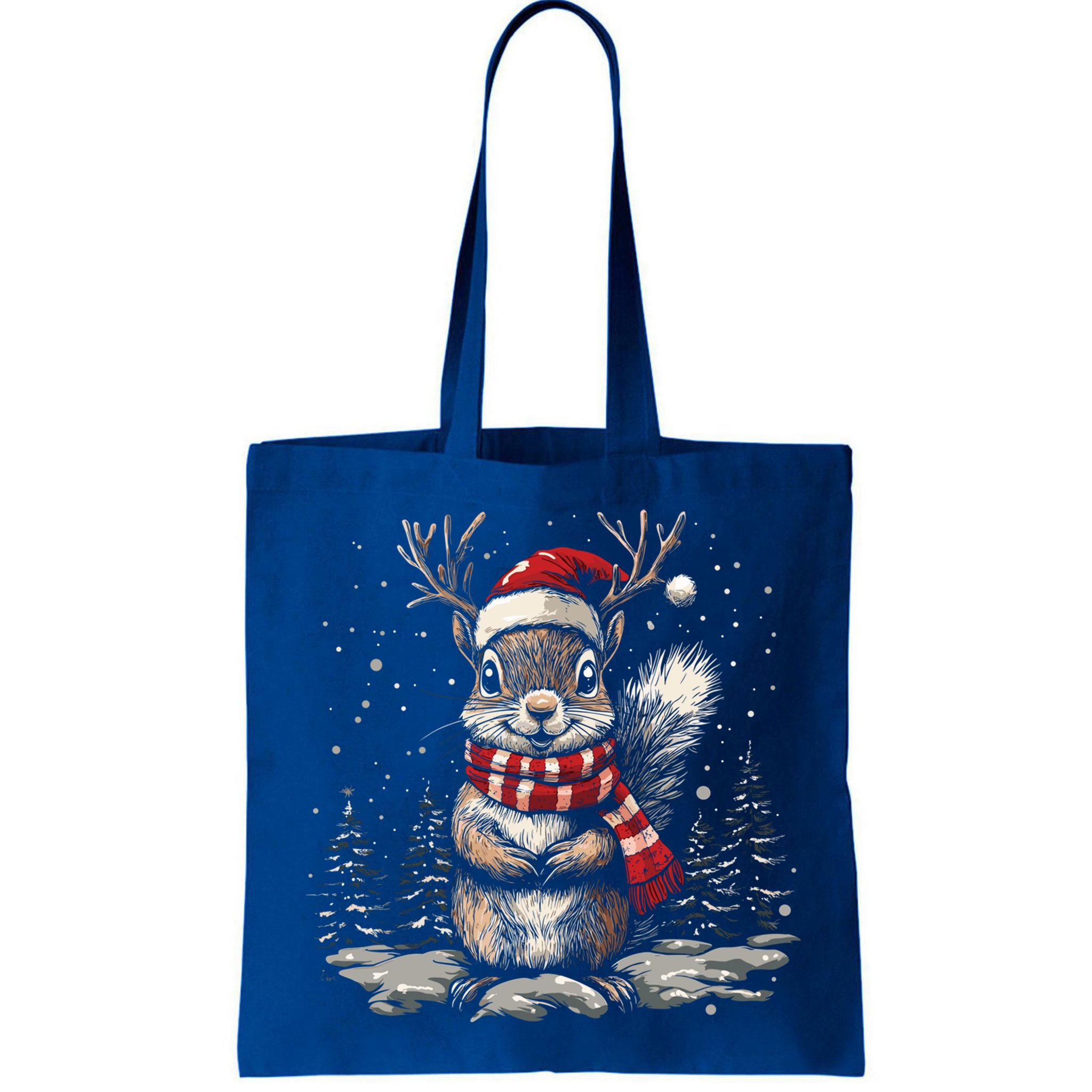 Squirrel Christmas Santa Hat Pajama Funny Squirrel Xmas Gift Bag