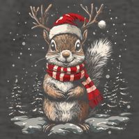 Squirrel Christmas Santa Hat Pajama Funny Squirrel Xmas Gift Vector Backpack