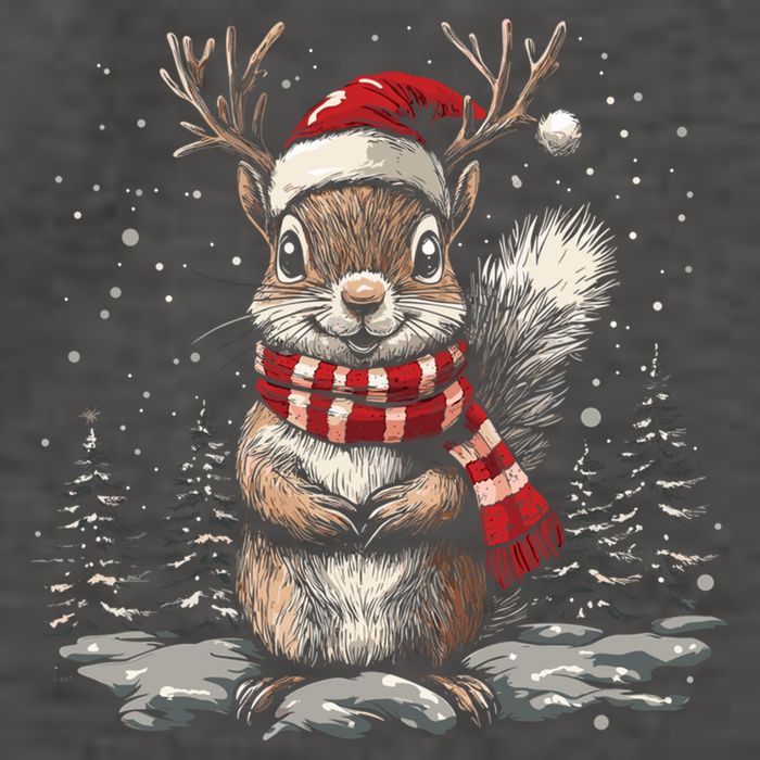 Squirrel Christmas Santa Hat Pajama Funny Squirrel Xmas Gift Vector Backpack