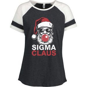 Sigma Claus Santa Funny Christmas Riz Z Male The Rizzler Meme Enza Ladies Jersey Colorblock Tee