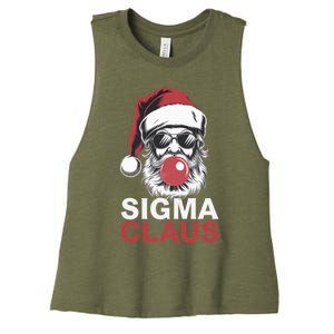 Sigma Claus Santa Funny Christmas Riz Z Male The Rizzler Meme Women's Racerback Cropped Tank