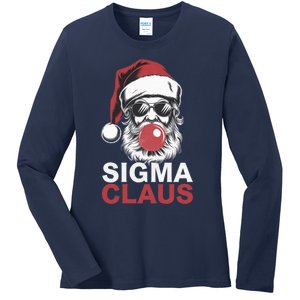 Sigma Claus Santa Funny Christmas Riz Z Male The Rizzler Meme Ladies Long Sleeve Shirt