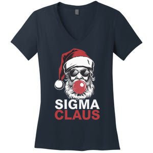 Sigma Claus Santa Funny Christmas Riz Z Male The Rizzler Meme Women's V-Neck T-Shirt