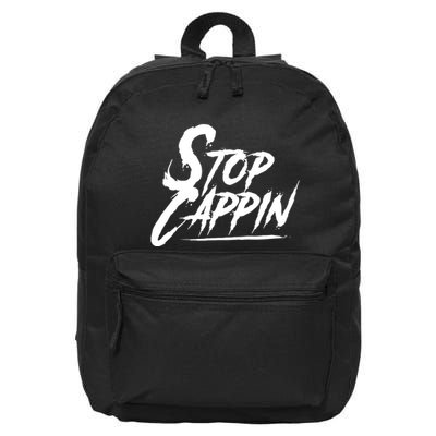 Stop Cappin 16 in Basic Backpack