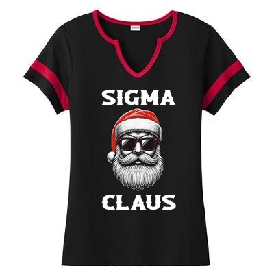 Sigma Claus Santa Funny Christmas Ladies Halftime Notch Neck Tee