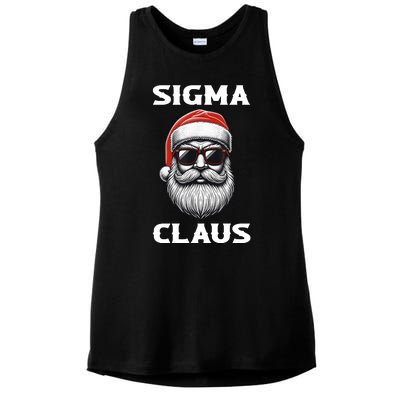 Sigma Claus Santa Funny Christmas Ladies PosiCharge Tri-Blend Wicking Tank