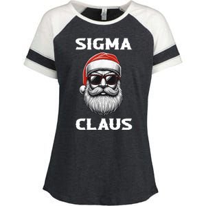 Sigma Claus Santa Funny Christmas Enza Ladies Jersey Colorblock Tee