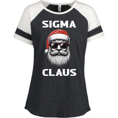 Sigma Claus Santa Funny Christmas Enza Ladies Jersey Colorblock Tee