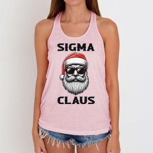 Sigma Claus Santa Funny Christmas Women's Knotted Racerback Tank