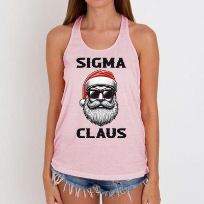 Sigma Claus Santa Funny Christmas Women's Knotted Racerback Tank