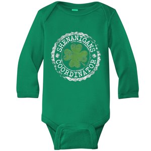 Shenanigans Coordinator Shamrock St. Patrick's Day Baby Long Sleeve Bodysuit