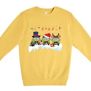 Santa Claus School Bus Driver Christmas Costume Xmas Pajama Premium Crewneck Sweatshirt