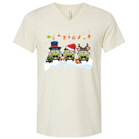 Santa Claus School Bus Driver Christmas Costume Xmas Pajama V-Neck T-Shirt