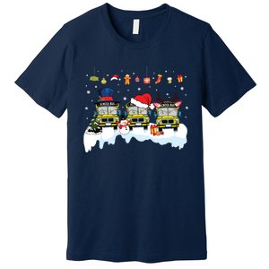 Santa Claus School Bus Driver Christmas Costume Xmas Pajama Premium T-Shirt