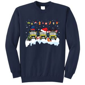 Santa Claus School Bus Driver Christmas Costume Xmas Pajama Tall Sweatshirt