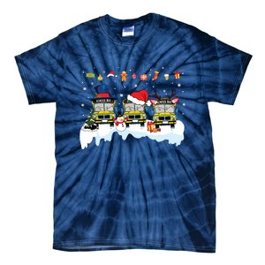 Santa Claus School Bus Driver Christmas Costume Xmas Pajama Tie-Dye T-Shirt