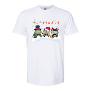 Santa Claus School Bus Driver Christmas Costume Xmas Pajama Softstyle CVC T-Shirt